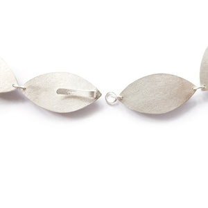 Contemporary sterling silver bracelet, leaf shape, handmade and bespoke by Sue Lane Jewellery. Perfect for Silver wedding anniversary, 21st birthday present